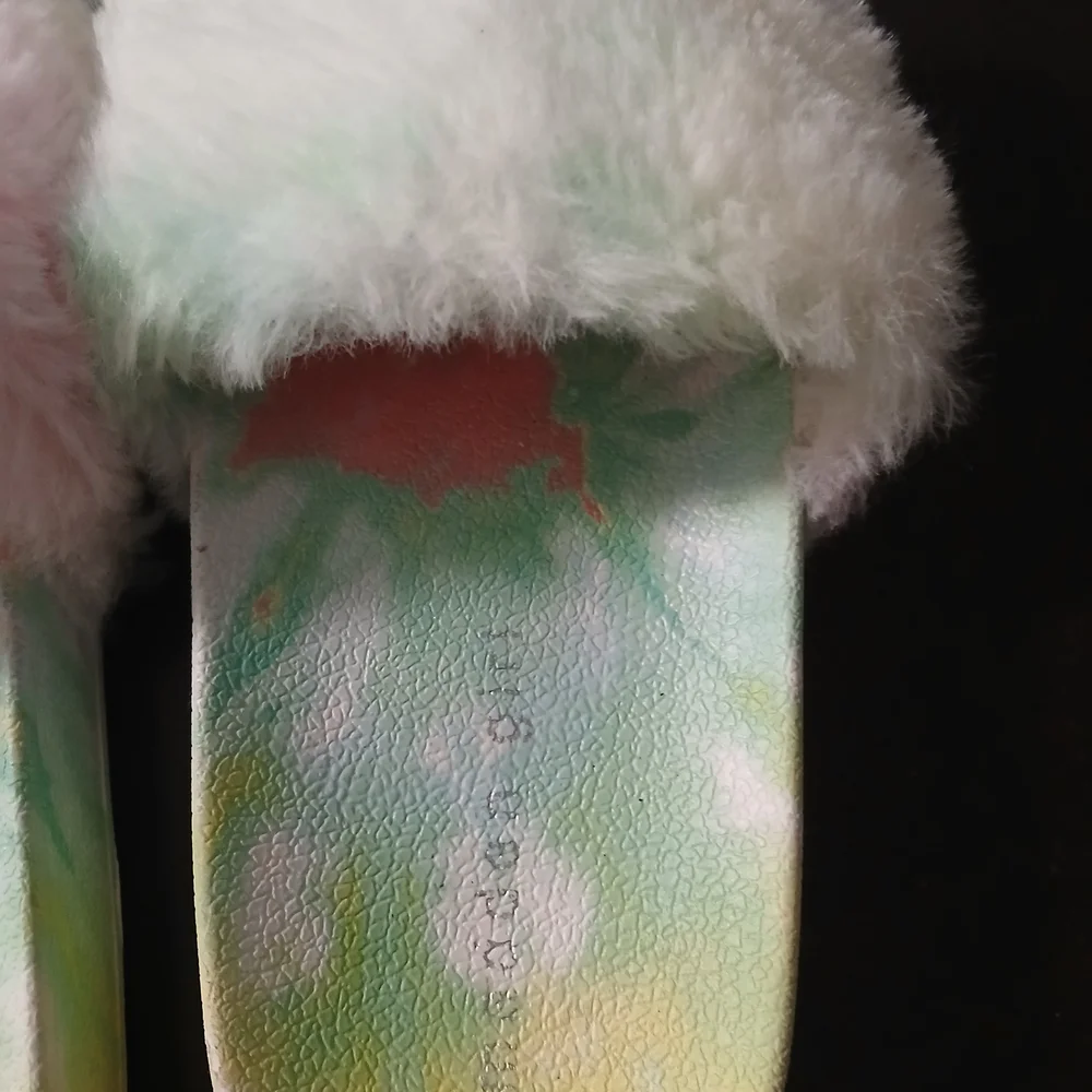 Madden Girl Pastel Tie-Dye Fuzzy Slides